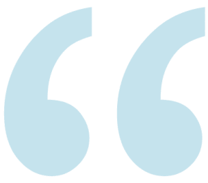 Light blue quotation marks on a transparent background.